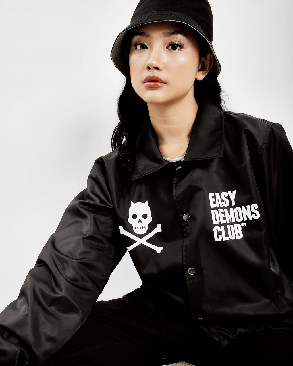 SKULL COACH JACKET BLACK