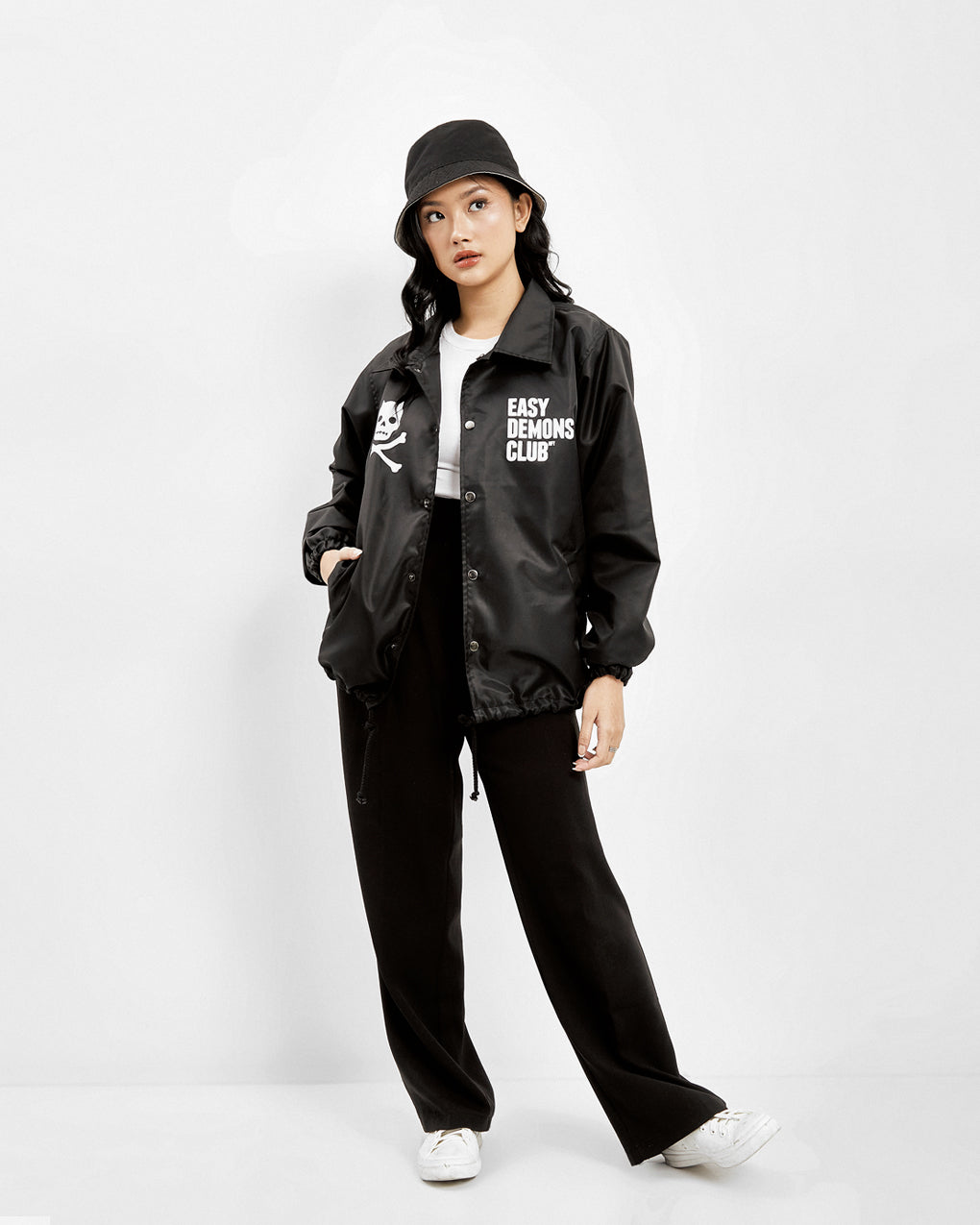 SKULL COACH JACKET BLACK