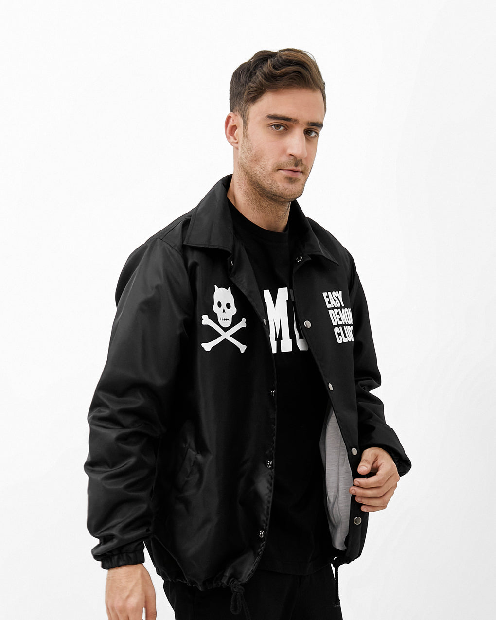 SKULL COACH JACKET BLACK